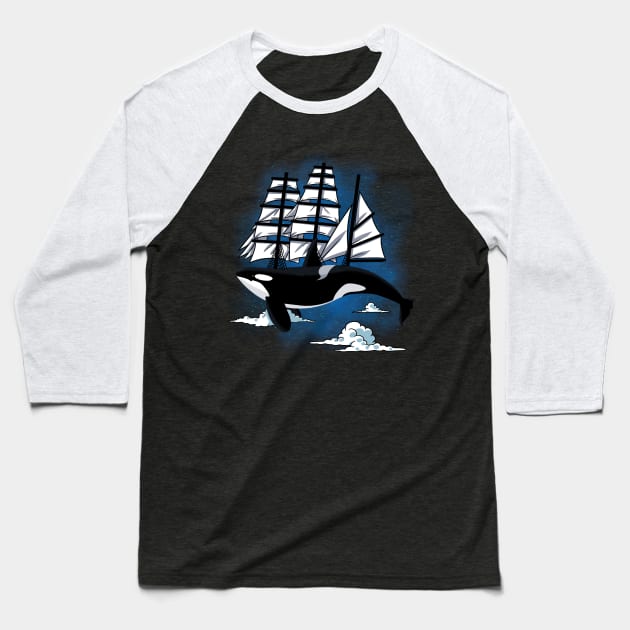 Fantasy Killer Whale Baseball T-Shirt by albertocubatas